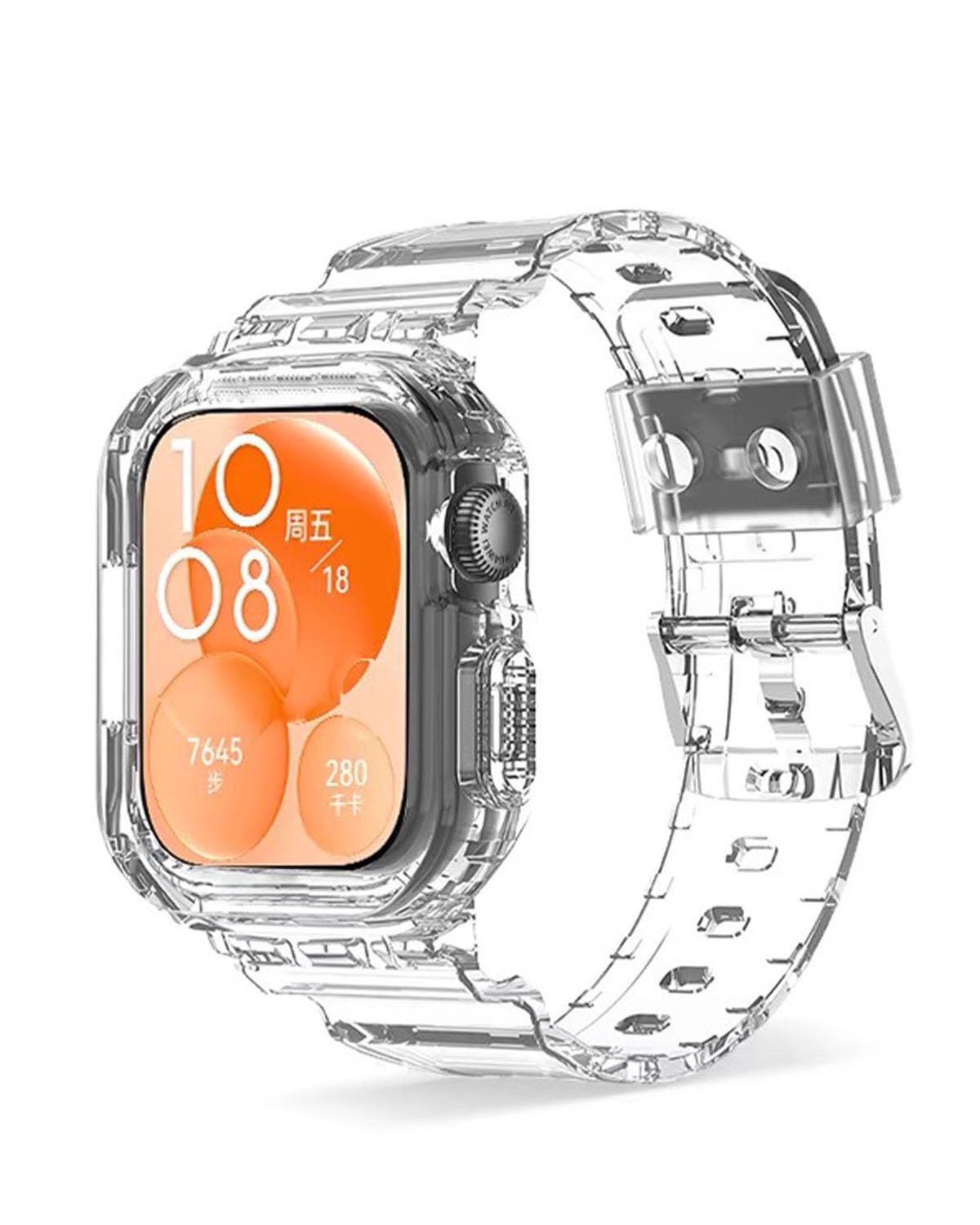 Compatible for Clear Apple Watch Straps 45mm 44mm 46mm 42mm 41mm 40mm 38mm 49mm Sport iWatch Band with Bumper Case for iWatch Ultra 3/2/1 Series 11 SE3/2 10 9 8 7-1(Watch Not Included)