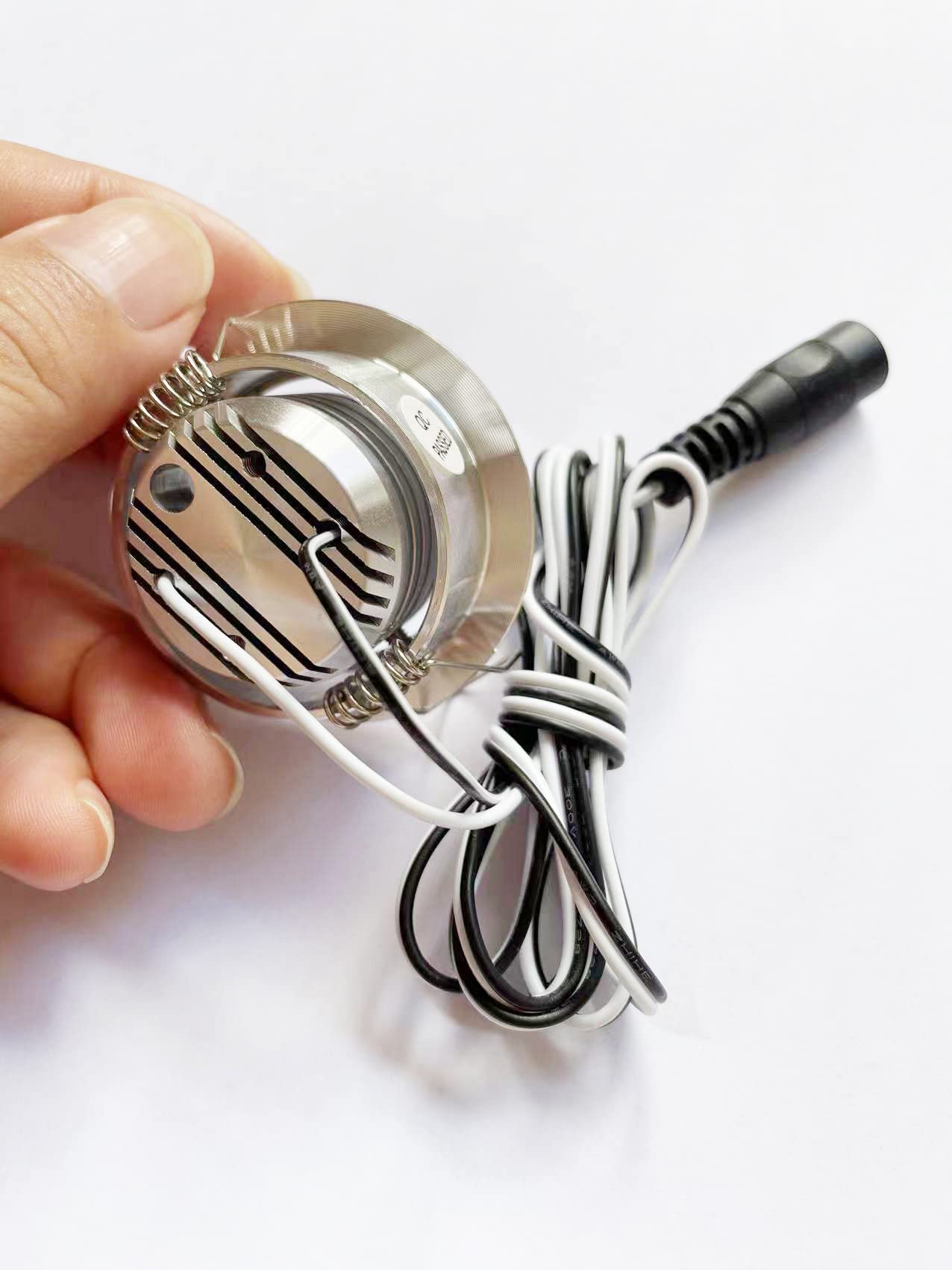 NA Recessed 2PCS DC12V 1W Mini LED Puck Light LED Under Cabinet Light ,led Ceiling Light,Downlight (inclue 1pcs Connector Wire) (Warm White)