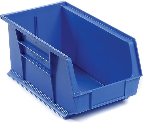 Global Industrial Cubo de plástico para colgar y apilar, 36.75cmde largo x 21.575cmde ancho x 7.0 in H, azul, ahorro de espacio, multiusos para