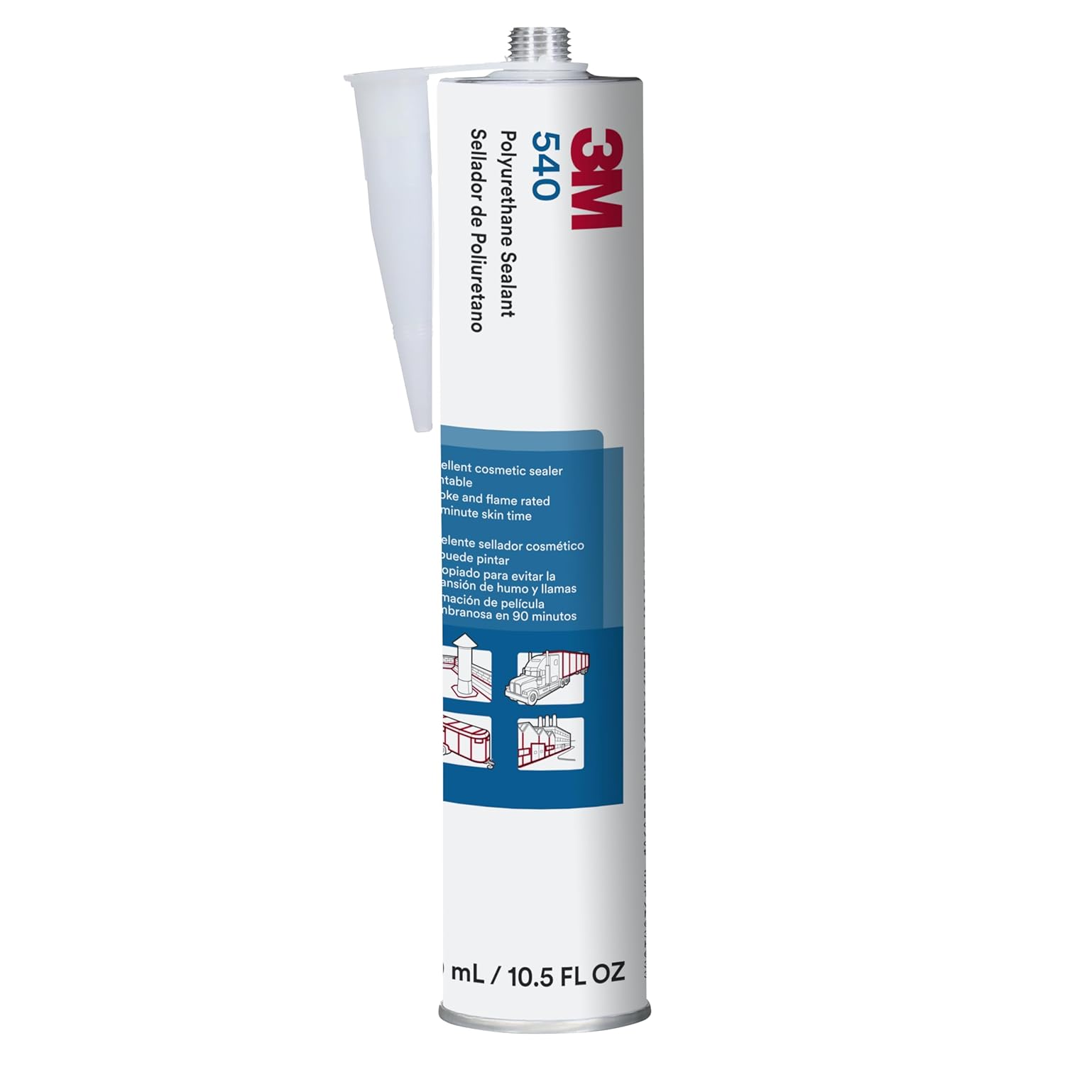 3M 540 Scotch-Seal Polyurethane Sealant, White 10.5 Oz. Cartridge (Pack of 1)