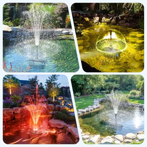 Image of Antfraer 660GPH Pond Filter with RGB Auto-Cycle LED Lights - Built-in 40W Pump & 3-Stage Pond Filters for Outdoor Ponds, Koi Fish Ponds, Garden Fountains, Waterfalls & Aquariums (Corded Electric)