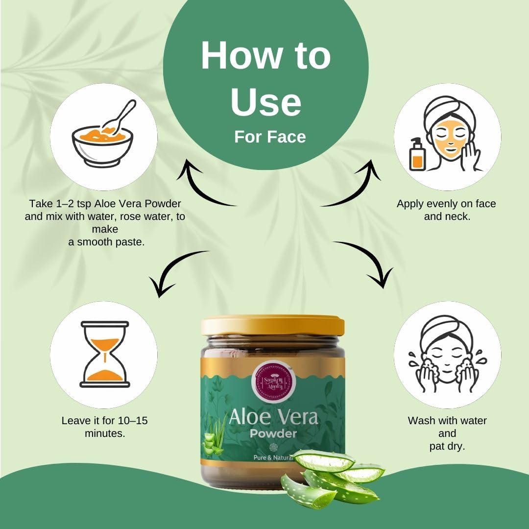 Aloevera Powder| 100 Gm | for Skin Hydration Face Pack Hair Mask | Herbal Powder for Face Pack, Hair Mask & Beauty Care Routine | Herbal Skin & Hair Care — Amazon image 4