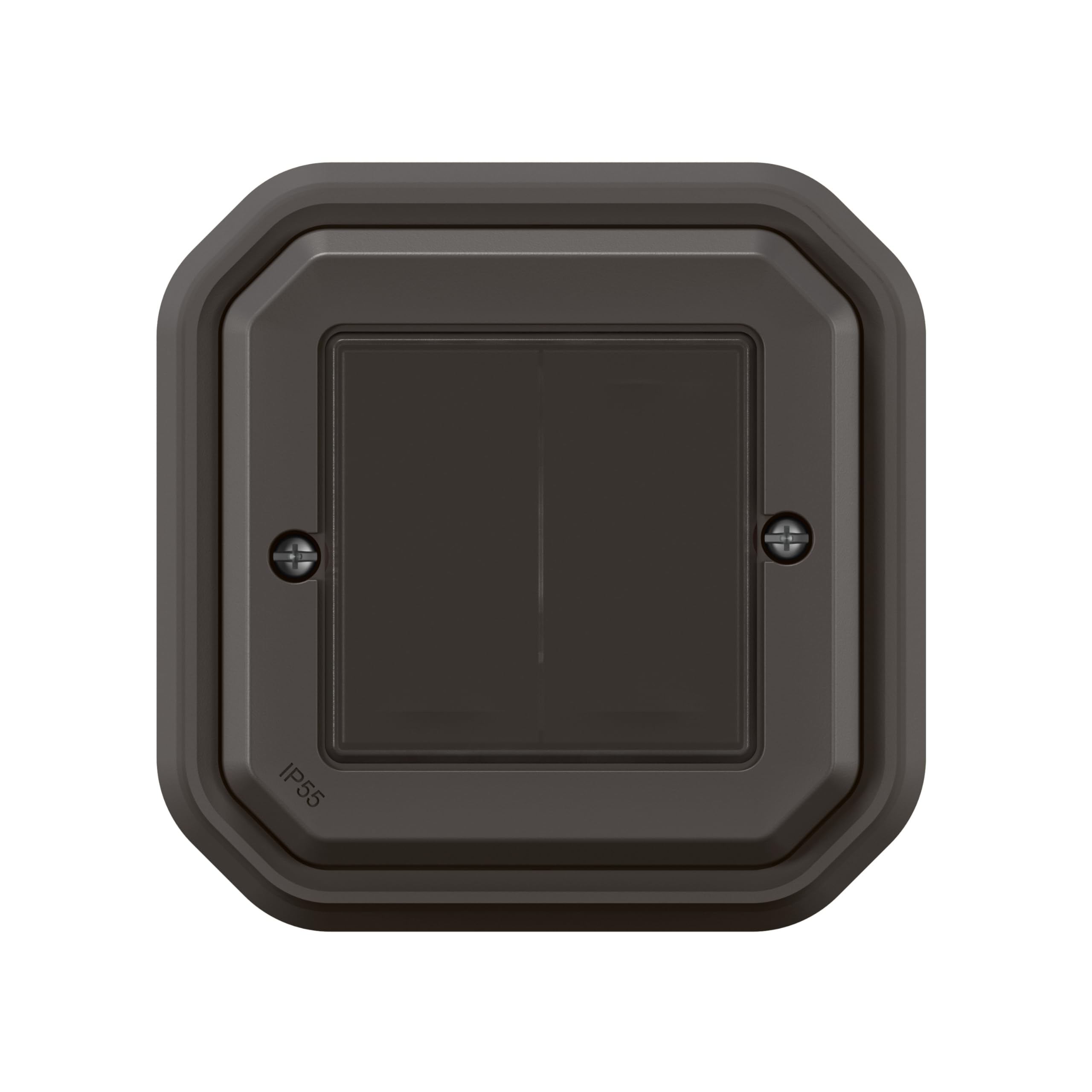 LEGRAND, Plexo New Feuchtraum-Connected-Smart-Home-Doppelschalter, Wandsender, Aufputz-Schalter, An-Aus, batteryless technology, Home+Control-App, IP55 - IK07 wasser- und stoßfest, Anthrazit, 069836L