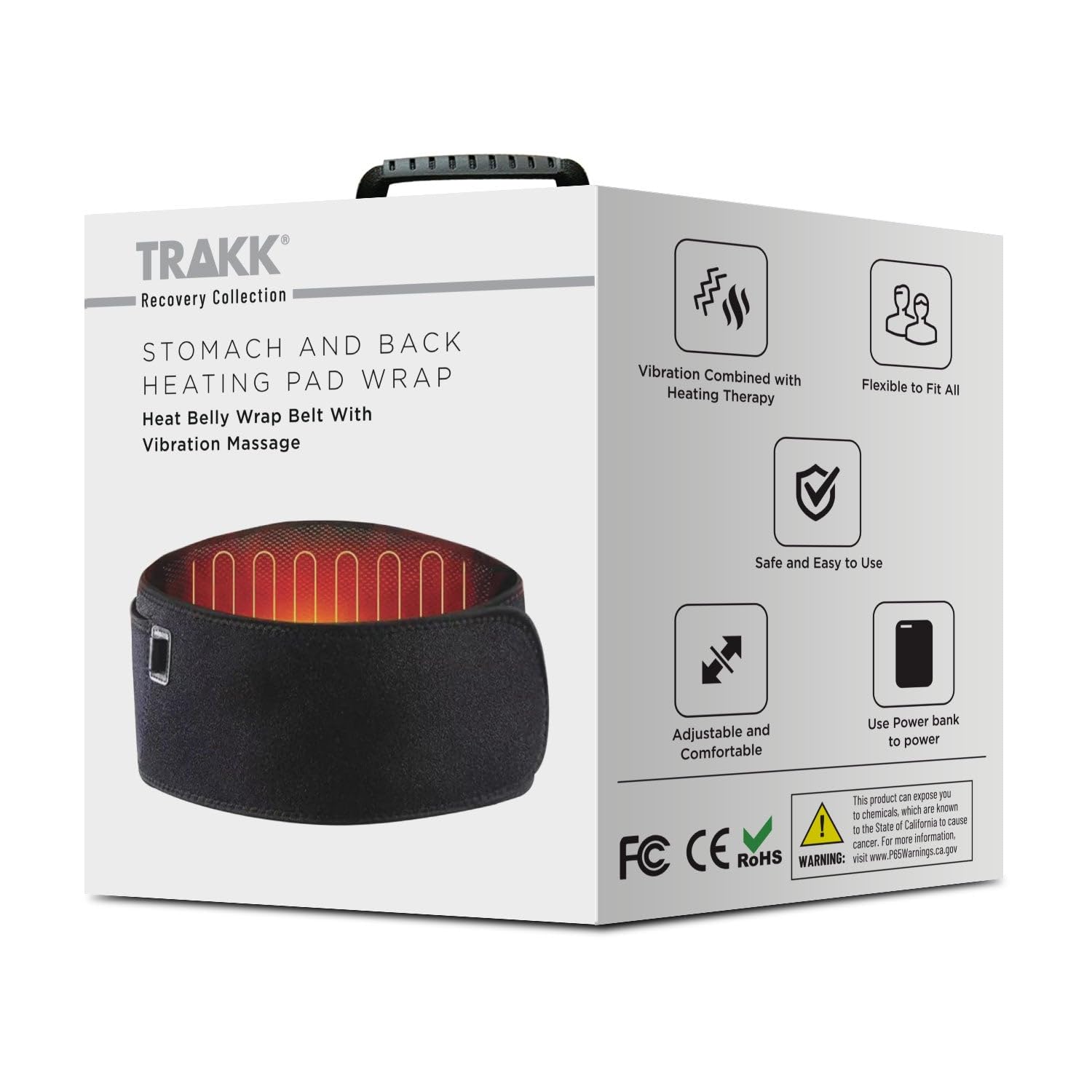 Amazon.com: TRAKK Heating Pad Wraps with Vibration Massage for Back and  Stomach - Belt Massager with Heat : Health & Household