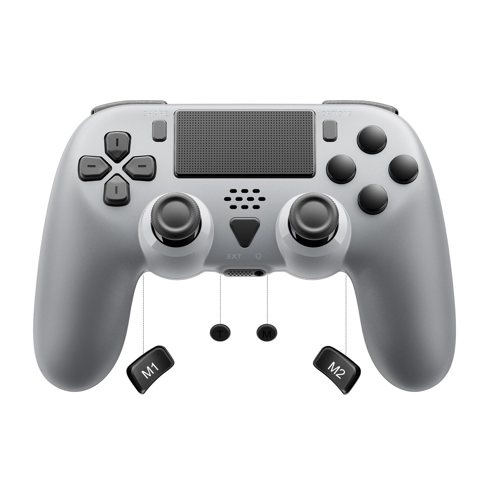 Vefacxy Manette sans fil pour PS5 avec RVB, boutons arrière programmables, macro et turbo – Manette Bluetooth avec microphone, capteur à 6 axes, prise audio 3,5 mm, compatible avec PS5 Pro/Slim/PC