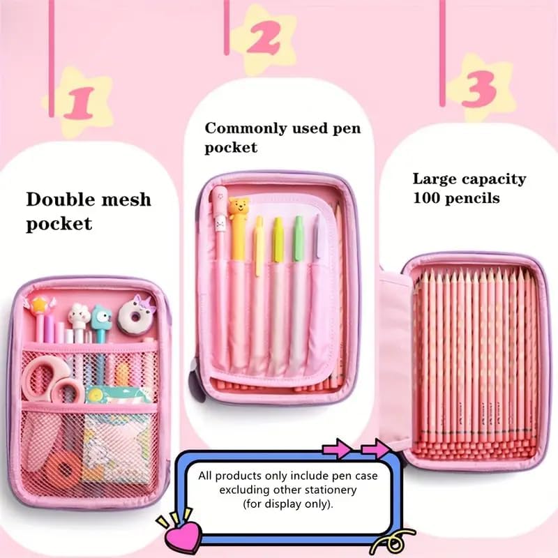 Image of 3D Unicorn Cover Large Capacity Pencil Case Compass with Compartments, School Supply Organizer for Students, Stationery Box, Cosmetic Zip Pouch Bag (1 Unit) (Hardtop Pencil Case)