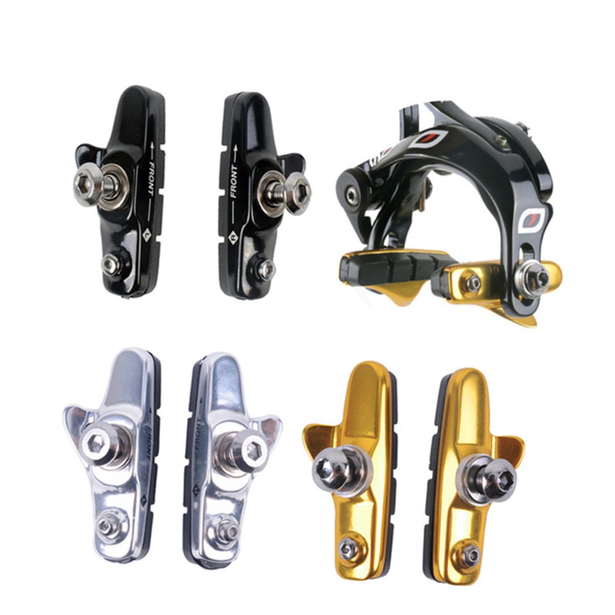 Happyyami 3paia Pastiglie Freni per Bici da Corsa e Mountain Bike Lega di Alluminio Silenziose e Resistenti all Usura Design Curvato Compatibili con Freni c Argento
