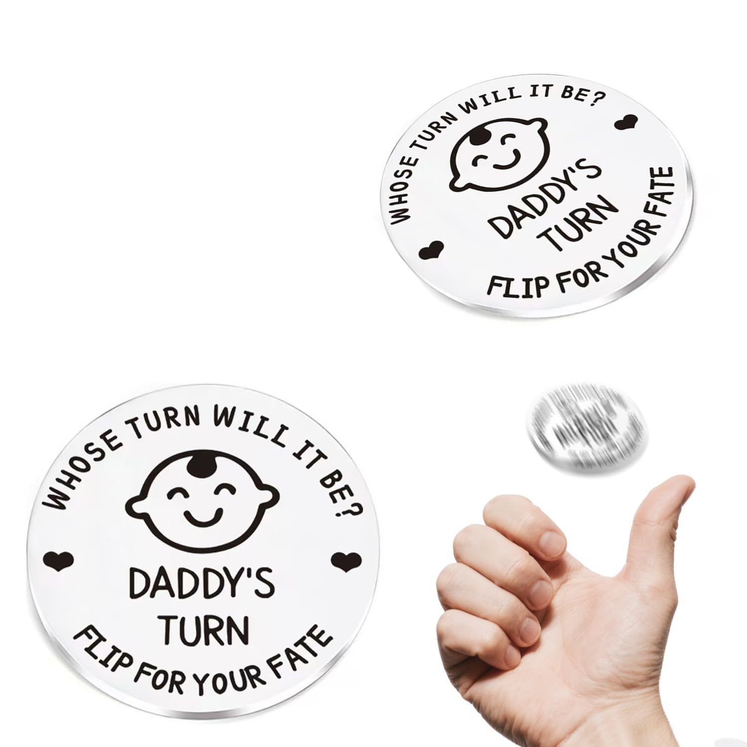 New Parents Decision Coins for The First Time New Mom Dad Pregnancy Gift Coin Flip Game Decision Who Takes Care of Babies Kids Funny Gag Gifts