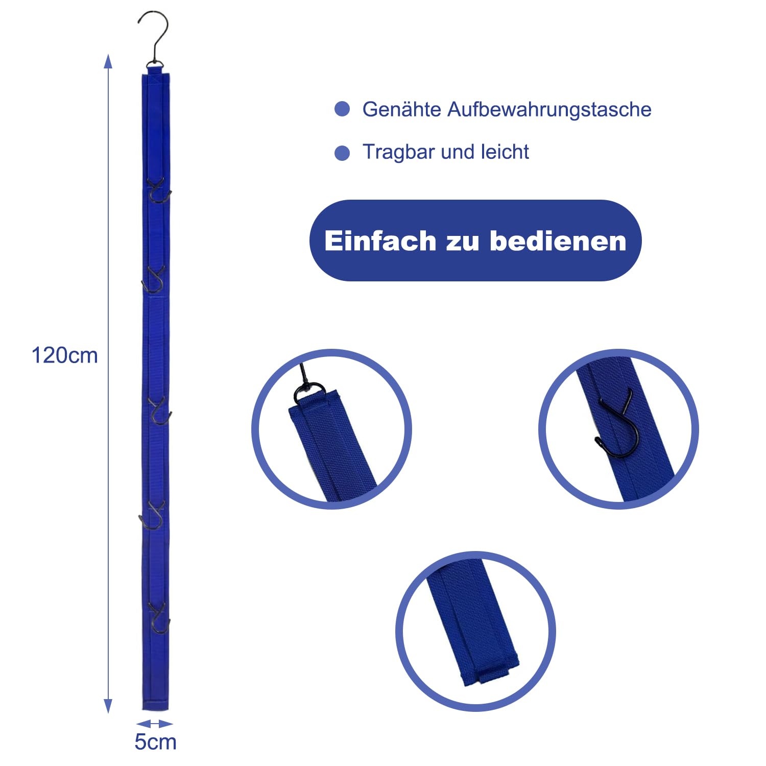 Étendoir pour Équipement de Hockey, Support de Séchage de Hockey, Bleu Cintre Portable de Hockey à 5 Crochets, Étendoir Hockey pour Casque, Gants, Écharpes, Ceintures, Vêtements, Sacs à Main