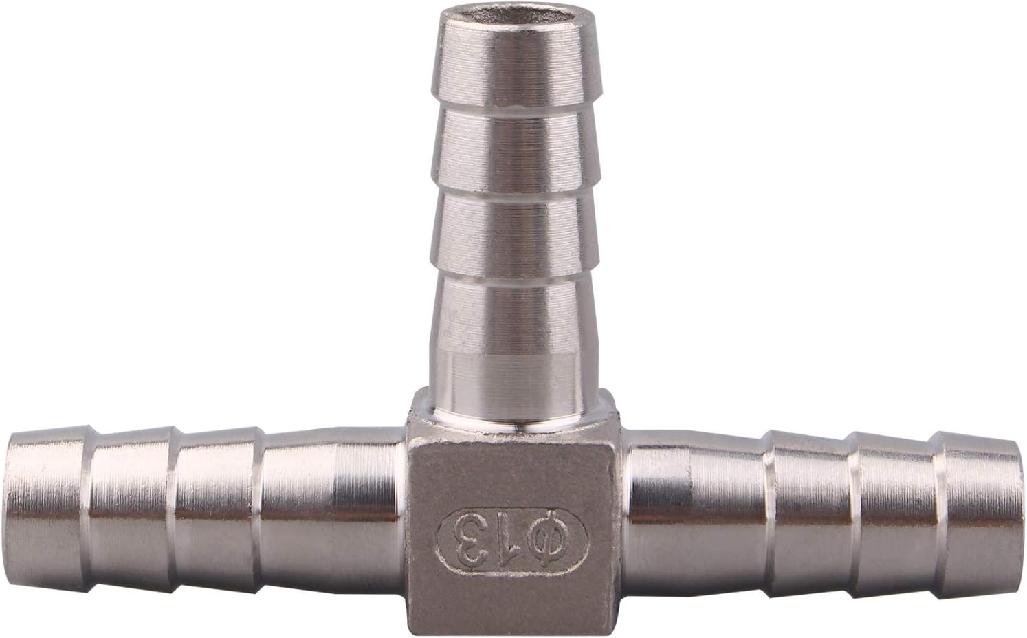 Stainless Steel 1/2" Hose Barb, 3 Way Tee T Shape Union Barbed Splitter Fitting
