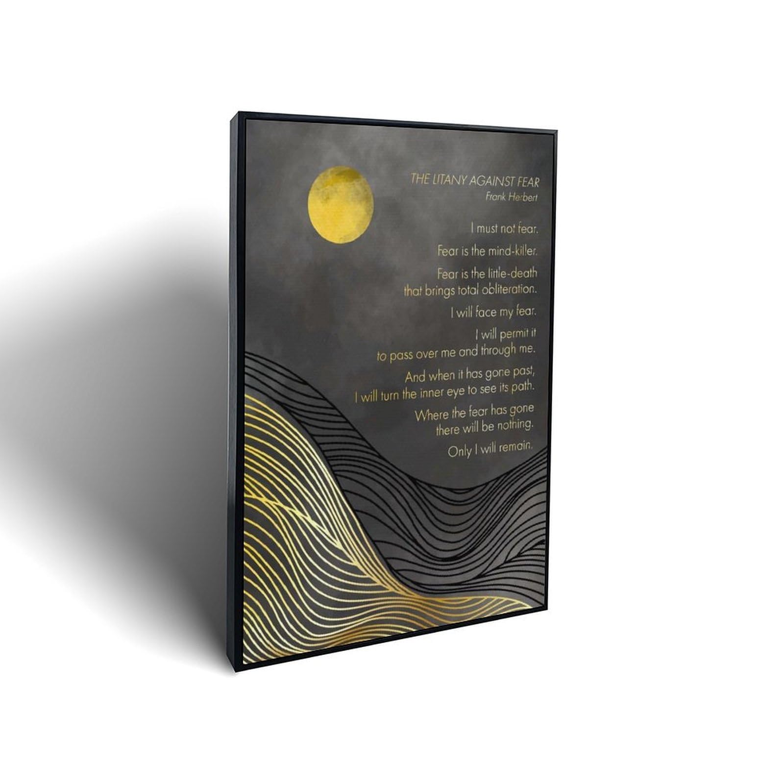 Litany Against Fear Inspirational Quotes Prints Framed Canvas Wall Art