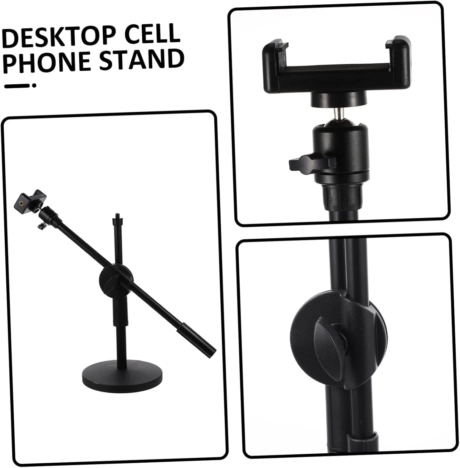 Overhead Phone Stand Rotation Mount for Live Broadcast Video Recording Document Display and Teaching Stable Base for Desk Use