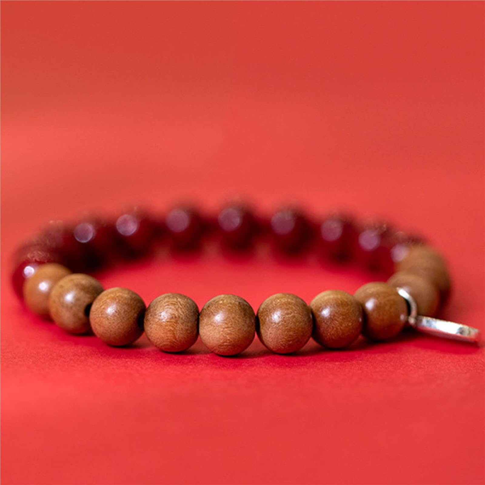 Pulsera de madera de cinabrio natural para mujer, amuleto de buena suerte Feng Shui, joyería de cuarzo de cristal Reiki para prosperidad