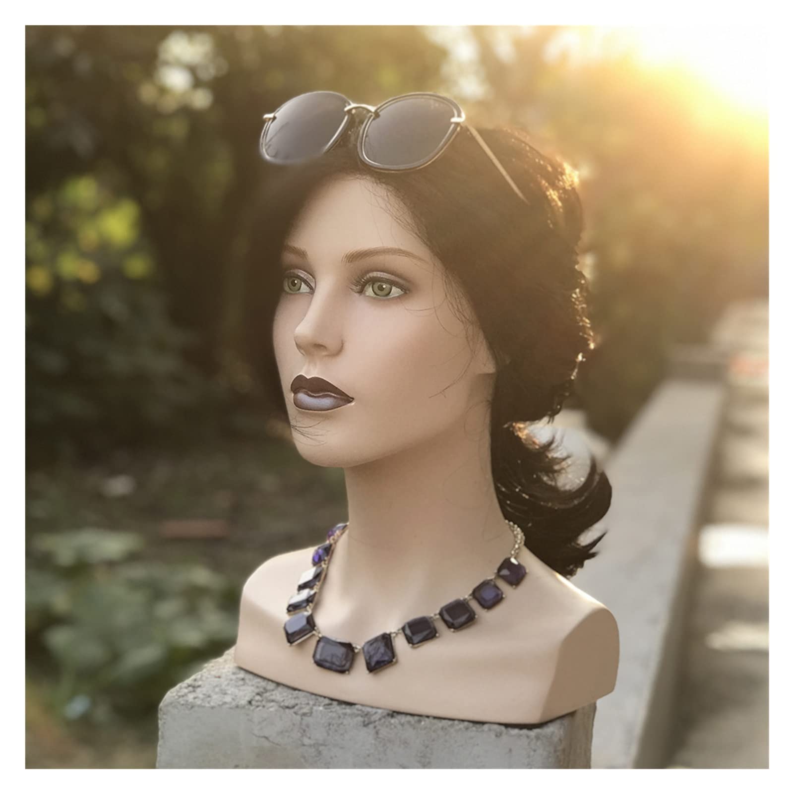 Model symulacyjny głowica, peruka, biżuteria, oczy, wyświetlacz rekwizyjny model głowy