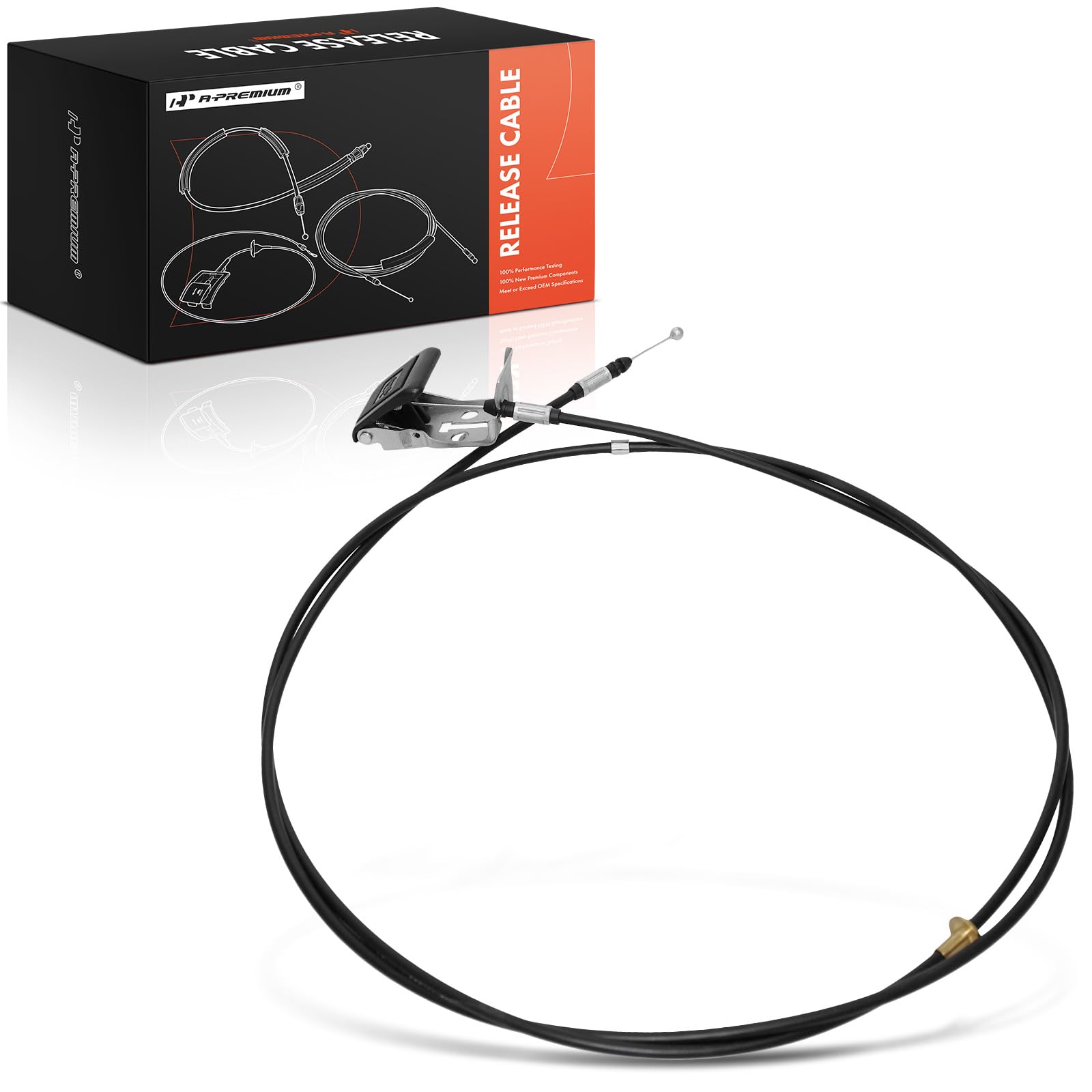 A-Premium Front Hood Latch Release Cable with Handle Compatible with Toyota Tundra 2000-2006, Sequoia 2001-2006, 81.4 Inch