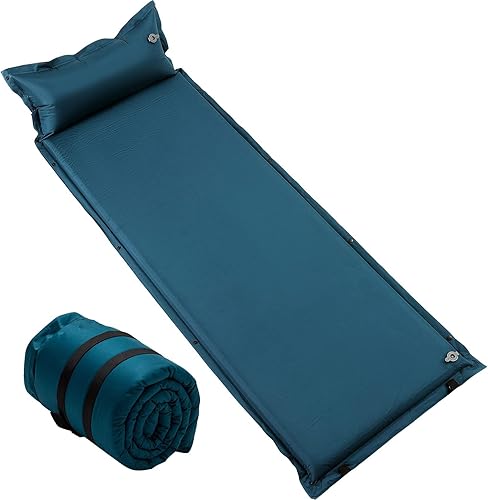 Colchoneta de dormir autoinflable para camping, almohadilla de campamento de 1.5 pulgadas, almohadilla de colchón inflable ligera para campamento,