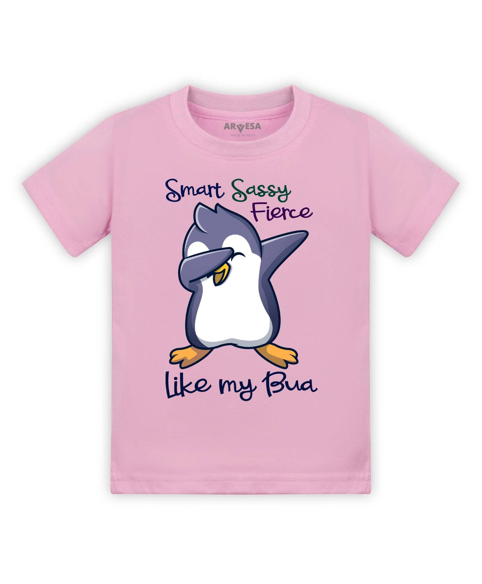 ARVESA Smart Sassy Like My Bua TS-955 Bua Baby Tshirt for Kids Boys & Girls Half Sleeves Round Neck Clothes Tshirt for Kids Boys 1 Months to 6 Years Dress-picture-29