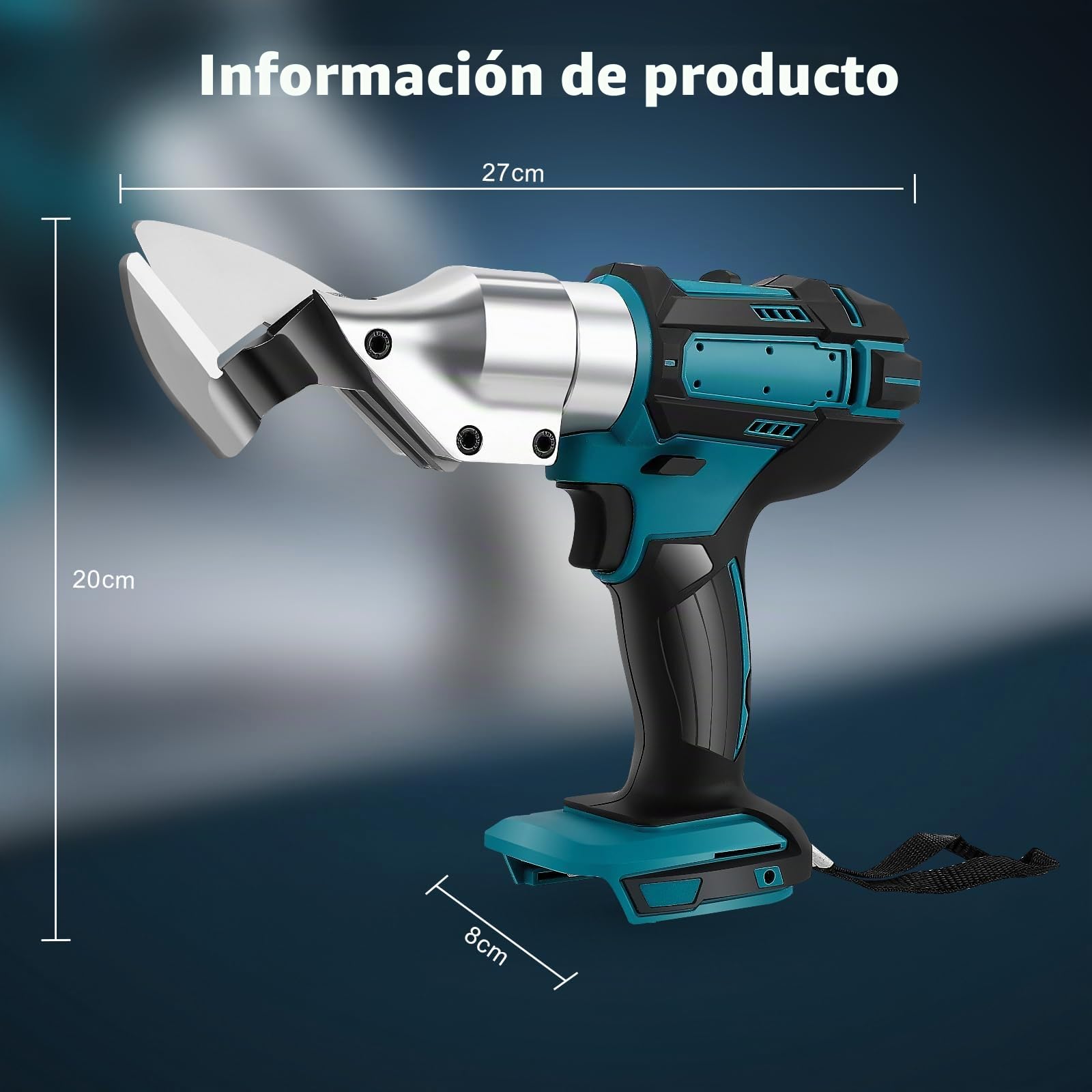 Tijeras de metal inalámbricas para 18 V, sin escobillas, tijeras eléctricas para cortar acero, tijeras eléctricas con batería, tijeras para chapa, alfombras, tela, cuero, papel (sin batería)