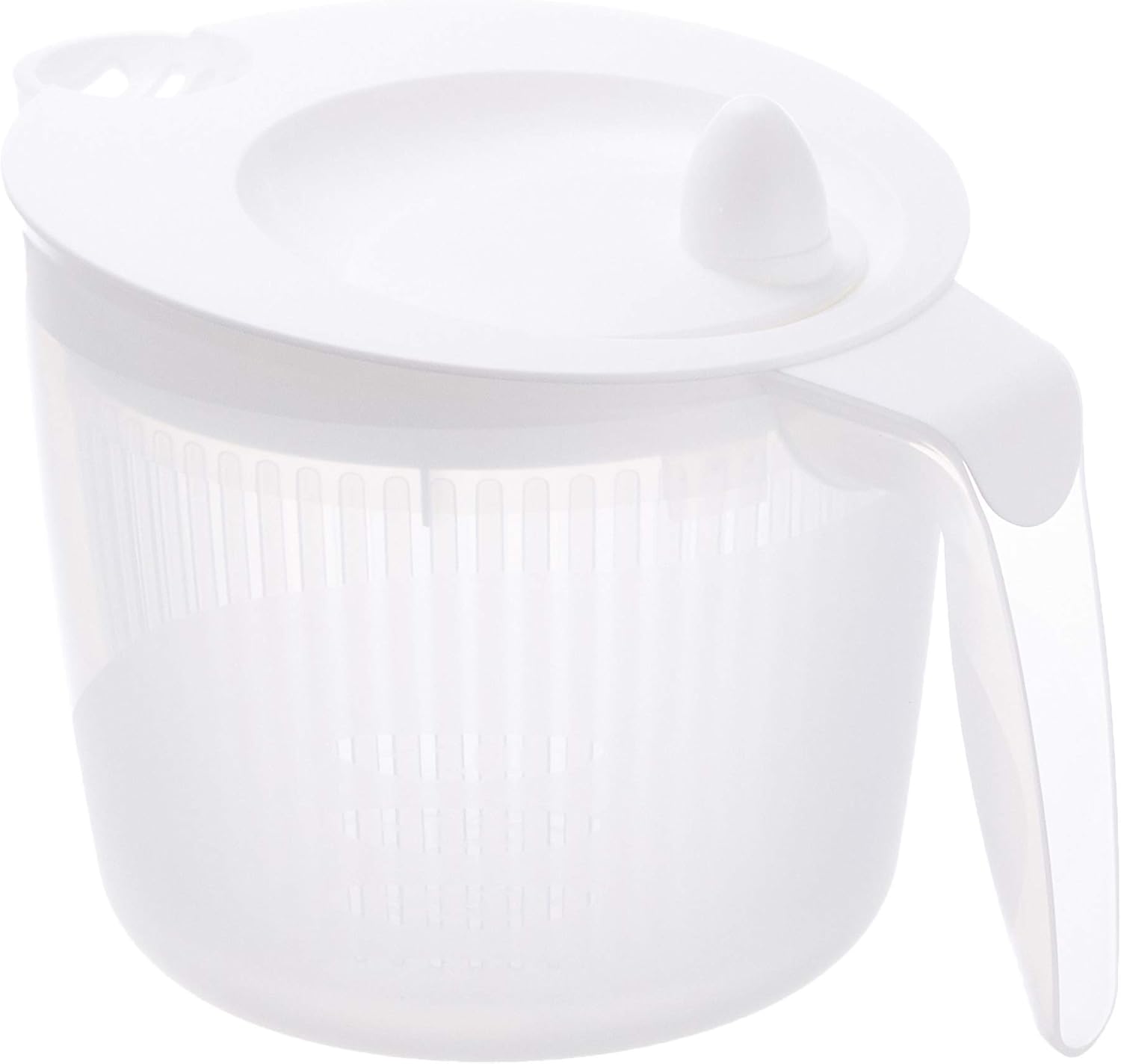 これはこれで使いやすい！サイズ感がとってもよい（パール金属 日本製 サラダ スピナー 樹脂 野菜 水切り 器 グリップ式 ENJOY KITCHEN C-4698）