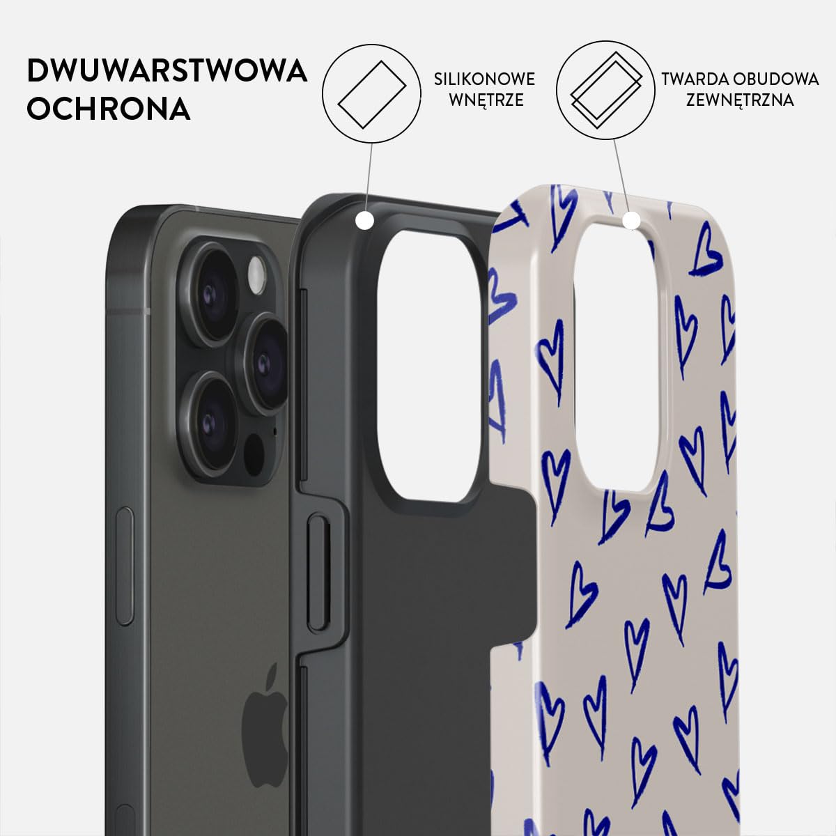 BURGA Etui na iPhone 15 Pro Max – Dwuwarstwowa Hybrydowa Obudowa z Amortyzującym TPU, Odporna na Zarysowania, Podniesiona Ramka dla Ochrony Ekranu, Kompatybilne z MagSafe do Codziennego Użytku