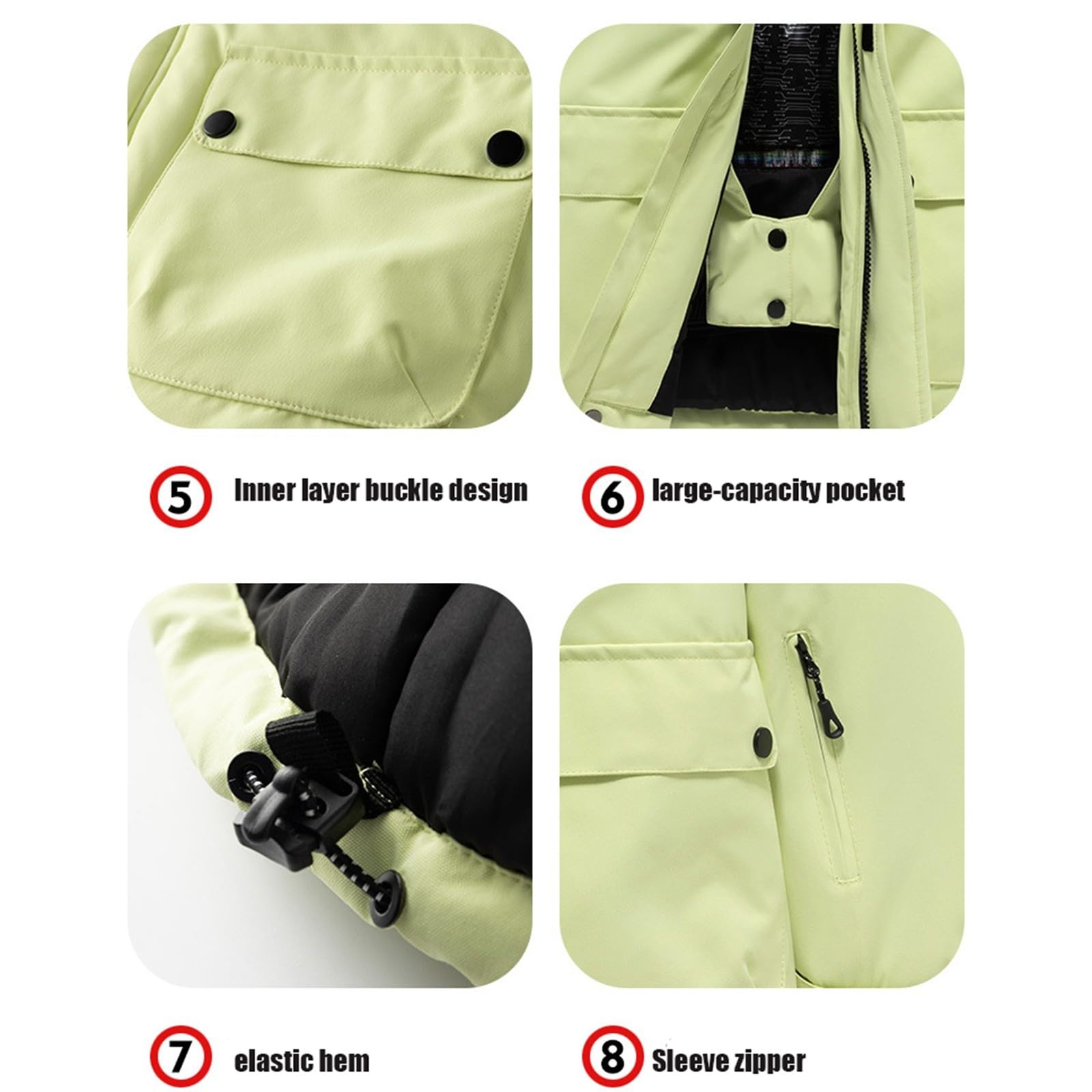 Chaqueta de esquí y monos para niños, 2 piezas, impermeable, cortavientos y cálido, combinación de ropa de nieve para niños de 5 a 14 años – Snowboard