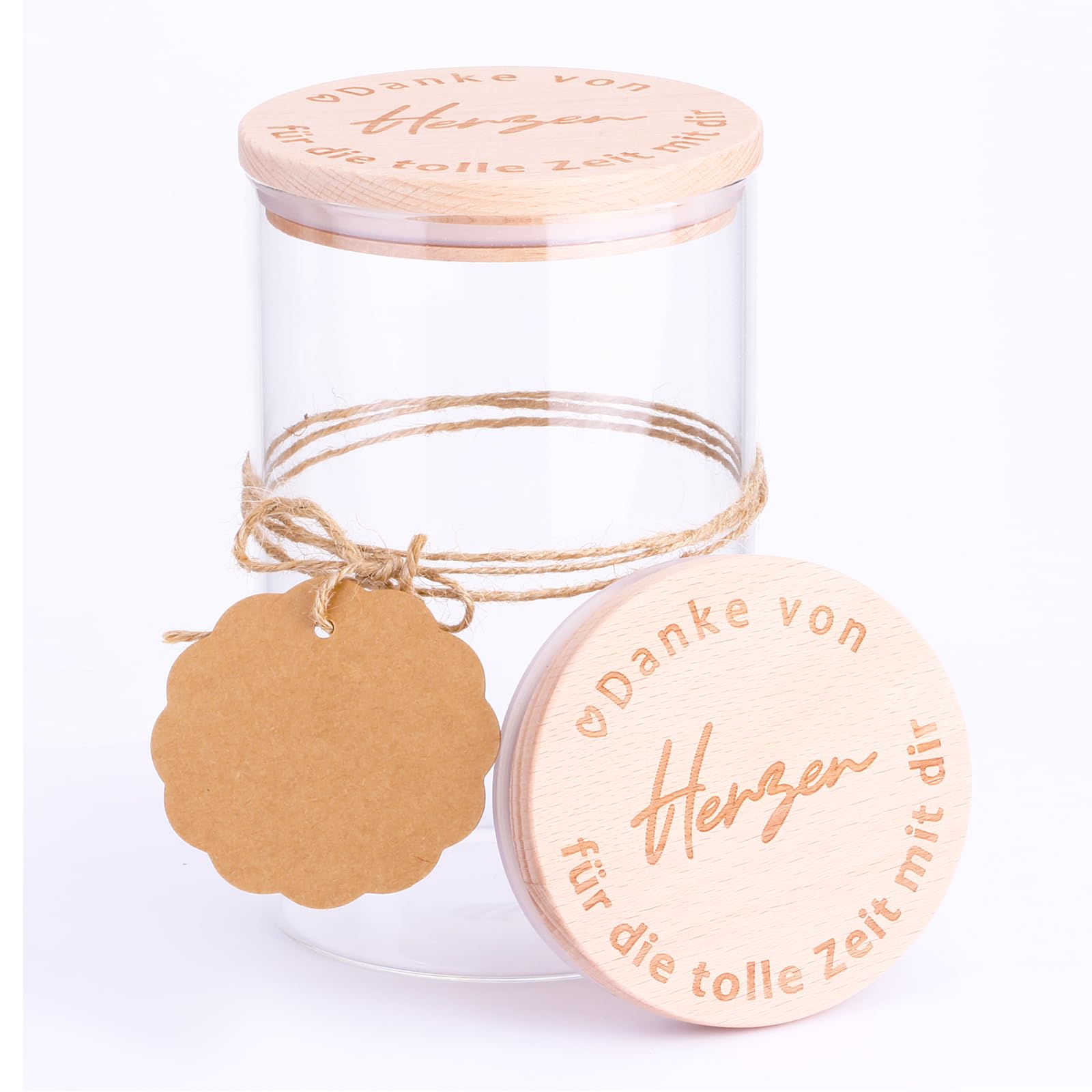 FreiSterne Abschiedsgeschenk Kollegen – Vorratsglas mit Holzdeckel, Abschied Rente Weihnachten Dankeschön Geschenke für Erzieherin, Kollegen, Hebamme, Erzieher, Lehrer, Geschenk Kita Kindergarten