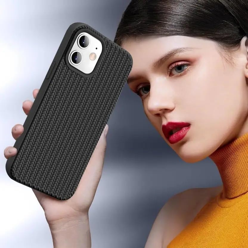 Image of Compatible with iPhone 11 | Premium Textured Microfiber Candy Protective Case | Shock-Absorbing Back Cover with Enhanced Camera Guard (Black)
