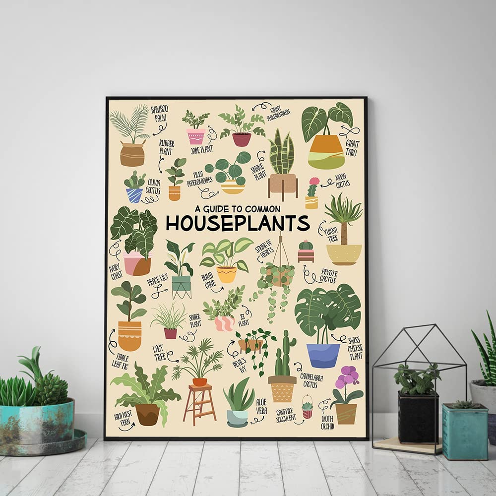 油彩画　観葉植物の部屋 Amazon.co.jp: BAIQIAOLIYI 現代の観葉植物ポスター植物キャンバス絵画