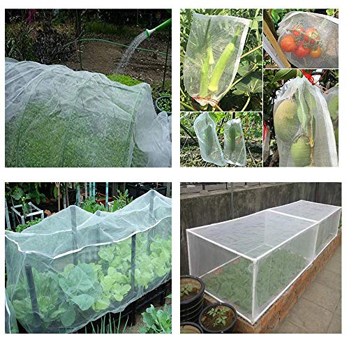 Image of Farmer King Net 4'x10' Mosquito Insect Bug Screen Netting, Garden Netting Barrier Protect Vegetables Flowers Fruits Plants, (Model: NEW-DIV-061), White