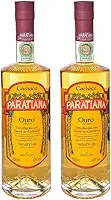 Kit 2 Cachaças Ouro Paratiana 700 ml Artesanal Premium Premiada Paraty Destilada Presente Natal Drink Pinga Envelhecida Premium