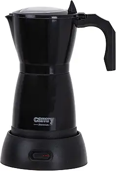 Camry Cafetera moka eléctrica ADLER Capacidad de 300 ml, carcasa de aluminio (Negra)