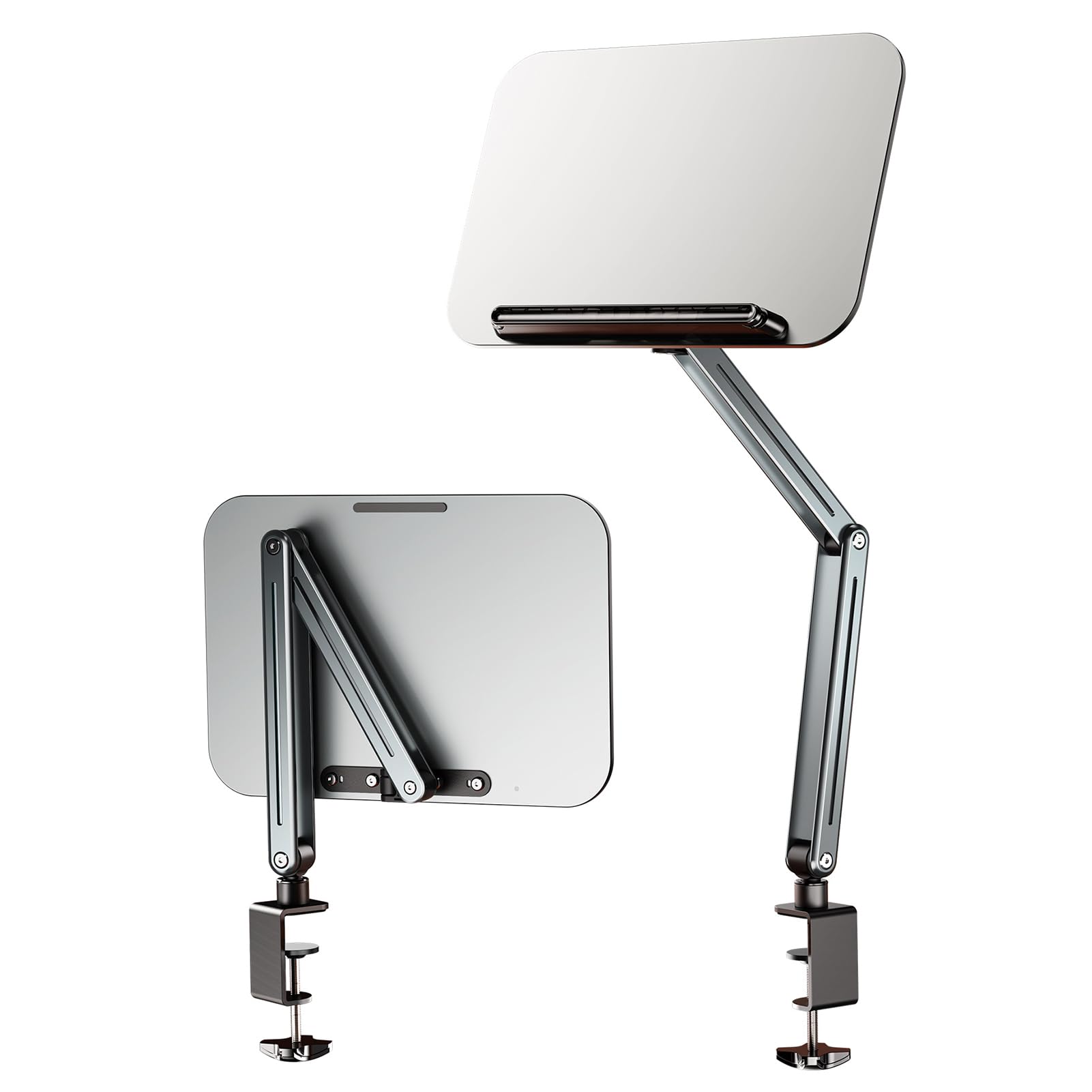 SEAFRONT Support de Livre de Bureau, Panneau en Aluminium-plastique, Rotatif à 360°, Hauteur et Angle Réglables, pour Appareils 14-17,3 Pouces