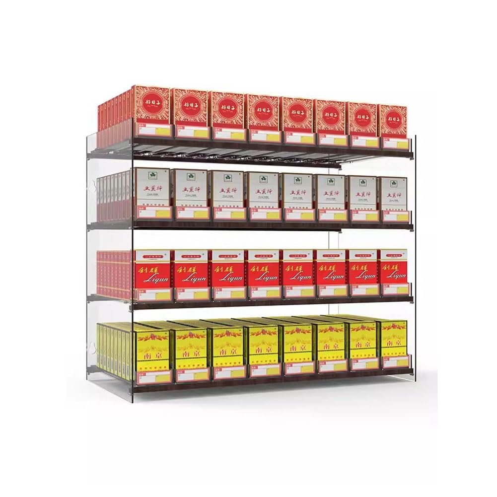 IBOWZ Acryl Riser Displayständer Store-Display-Regale, rechteckiger Acryl-Zigarettenetui-Halter, transparente Drücker, tragbares Display-Rack-Lagerregal, an der Wand montierter Zigarettenständer