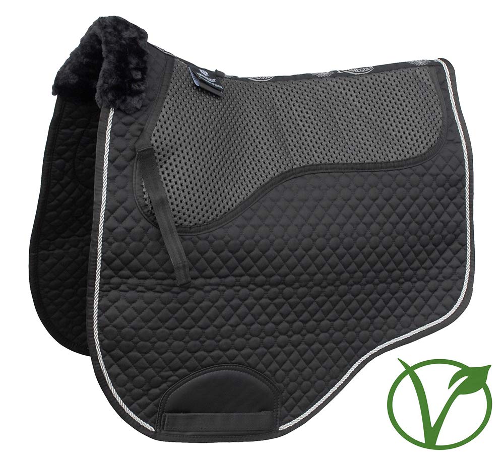 Rhinegold Unisex's 446-P-BLK Non-Slip Gel Straighter Cut Saddle Cloth, Black, Pony