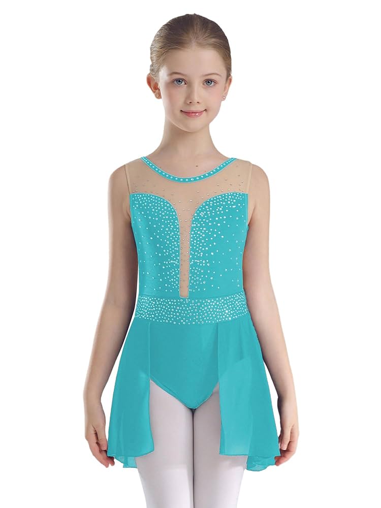 Amazon.co.jp: ジュニア フィギュアスケート 衣装 袖なし バレエ
