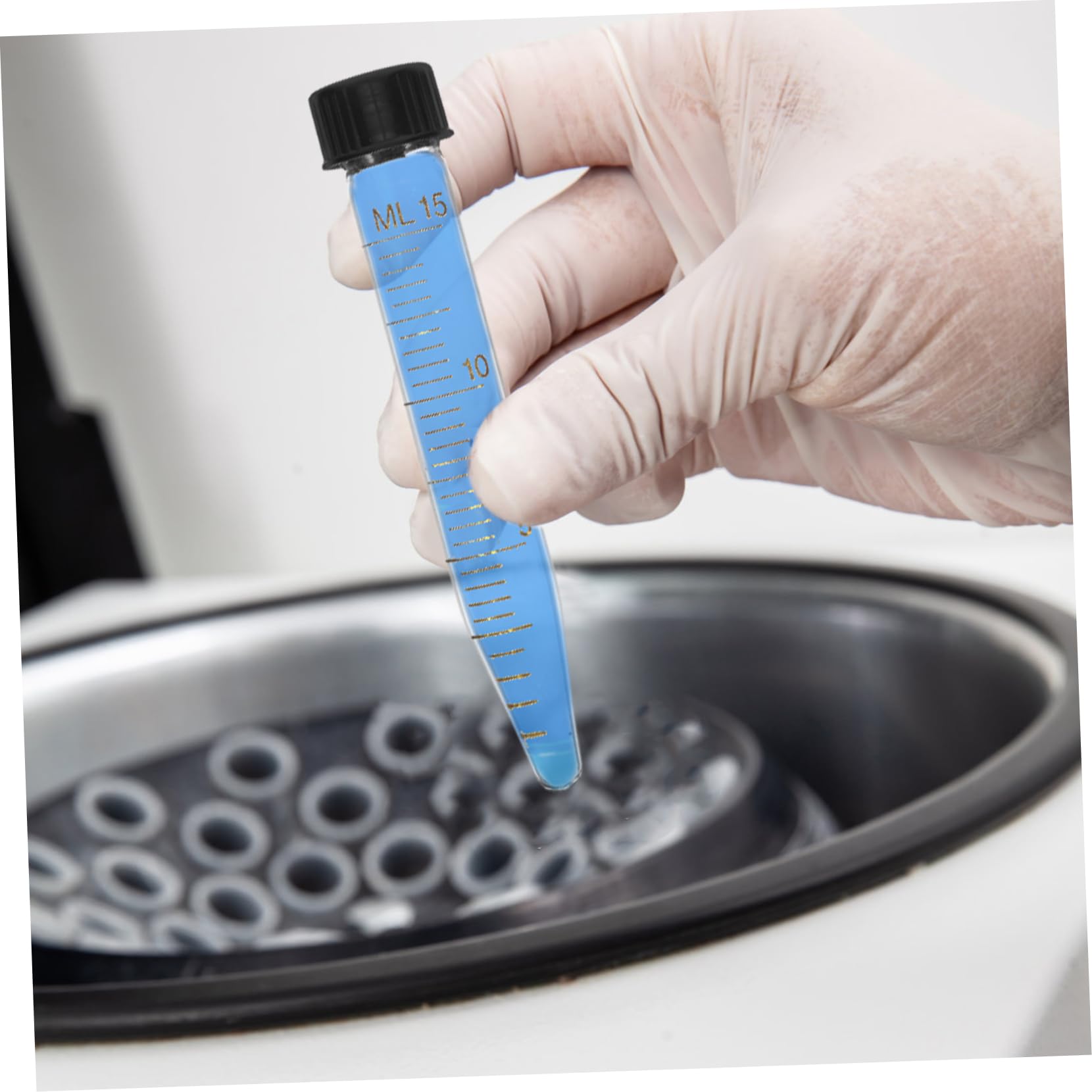 Mobestech Tubo Centrífugo Cónico de Vidrio para Laboratorio de 15 Ml con Rosca, Alta Fiabilidad y Paquete de 10 Unidades para Investigación Bioquímica