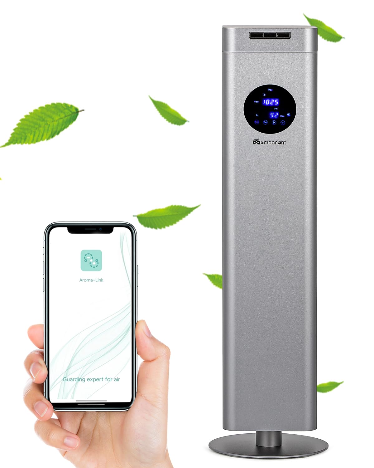 Mxmoonant Máquina de Fragancia sin Agua, Botella 1500ml | Control App/WIFI, 3000m³, pantalla táctil, cuerpo de aluminio, para oficina/restaurante/hotel