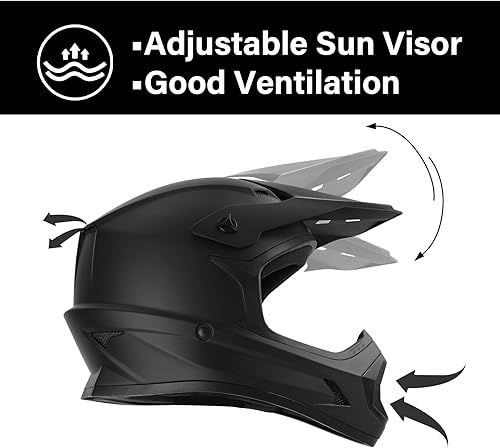 Miniatura 6 de SLMOTO Casco de motocross juvenil con certificado por DOT, casco de motocicleta de cara completa para cuatrimoto todoterreno, incluye gafas