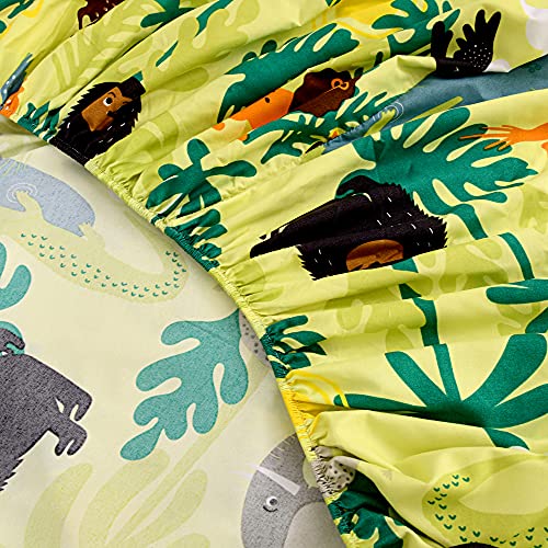 Naturety DCL001 Soft Bed Fitted Sheet With Deep Pocket Mattress Protector,Animals Printed Fabric Twin Bed Sheets thumb #2