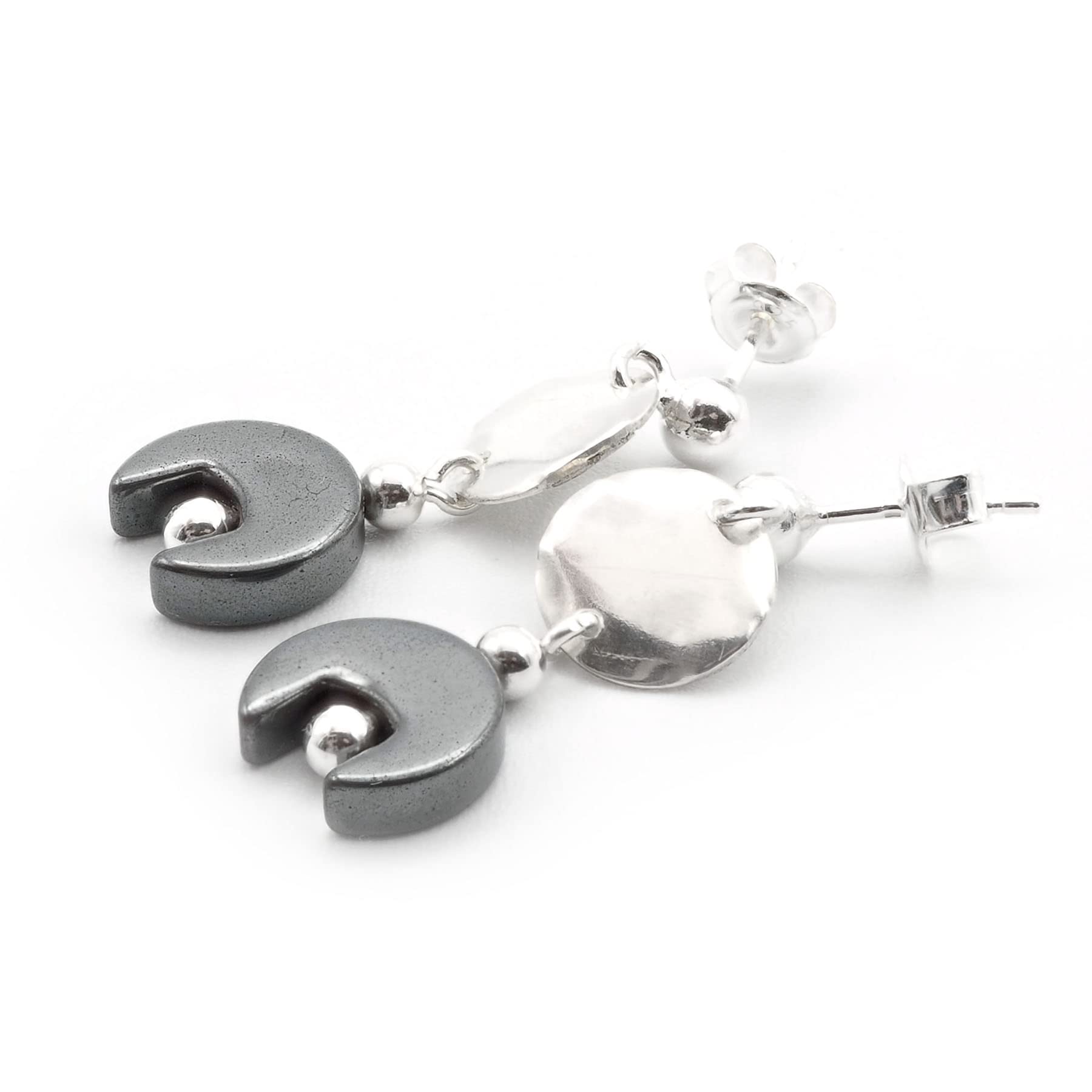 Pendientes Hematita y Plata 925