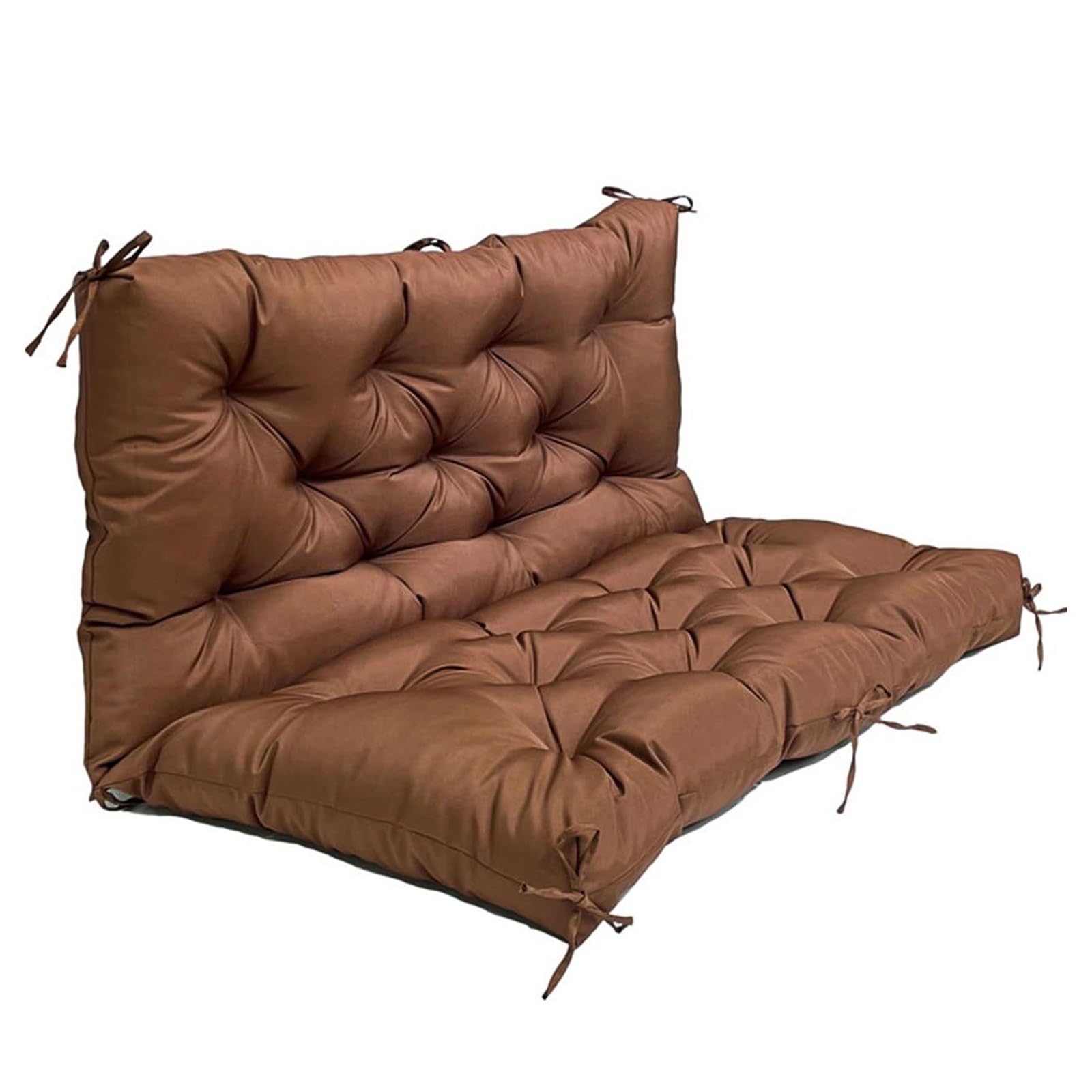 Cuscini impermeabili per dondolo da esterno con schienale, 2/3 posti, cuscino per panca da giardino, 8 lacci antiscivolo, resistente, ricambio per dondolo color caffè scuro, 100 x 100 x 10 cm