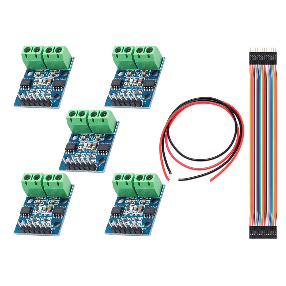 5PCS L9110S DC Stepper Motor Driver Controller Board 2.5-12V H-Bridge For Arduino With Dupont Cable Male to Female 30 PIN,28AWG Wire