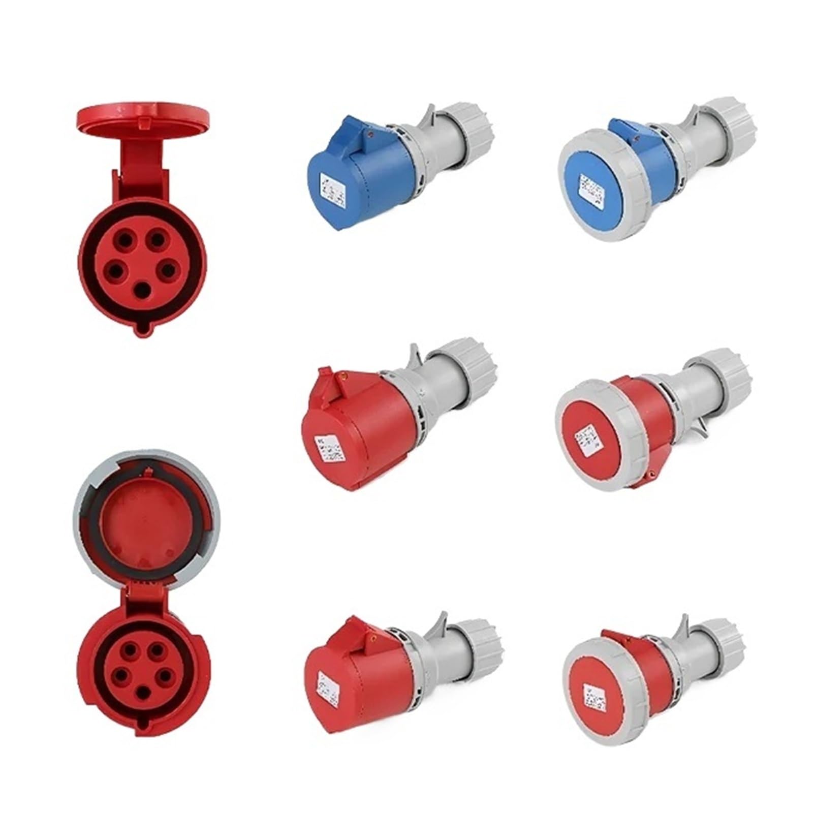 Spina e Presa Industriale 16/32A 3P/4P/5Pin Connettore Elettrico IP67 Presa a Parete Maschio Femmina(16A Connector,5 PCS-5P IP44)