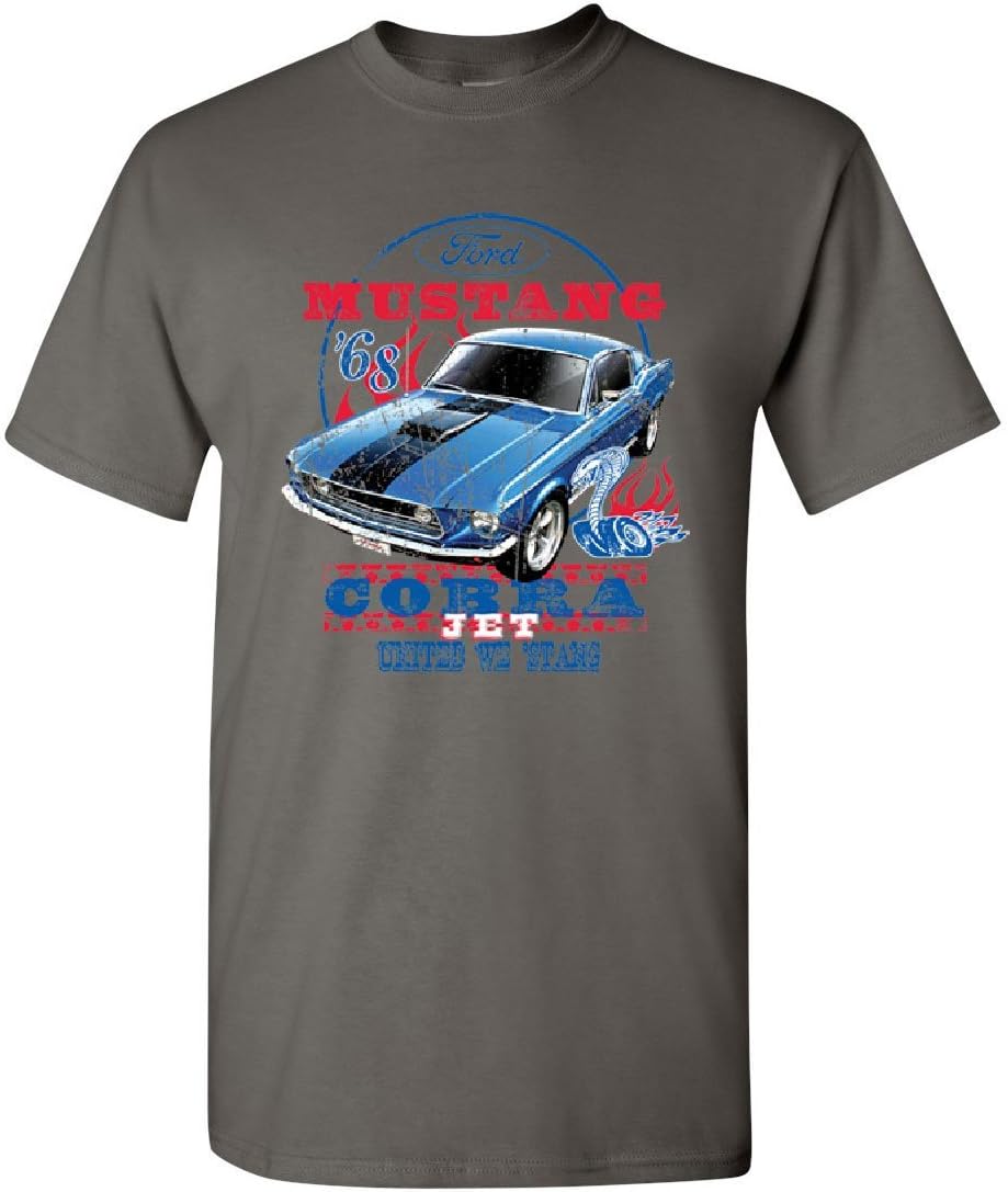 Ford Mustang Cobra 1968 T-Shirt United We Stang American Classic Mens Tee Shirt