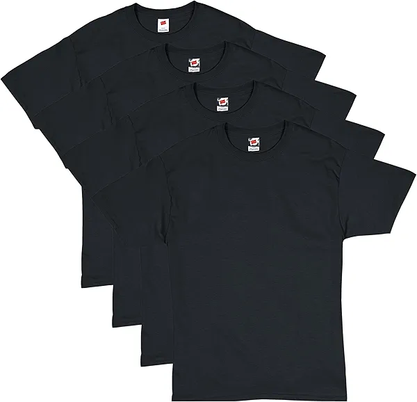 Hanes mens Essentials Short Sleeve T-shirt Value Pack (4-pack) toy tools, Black, X-Large US