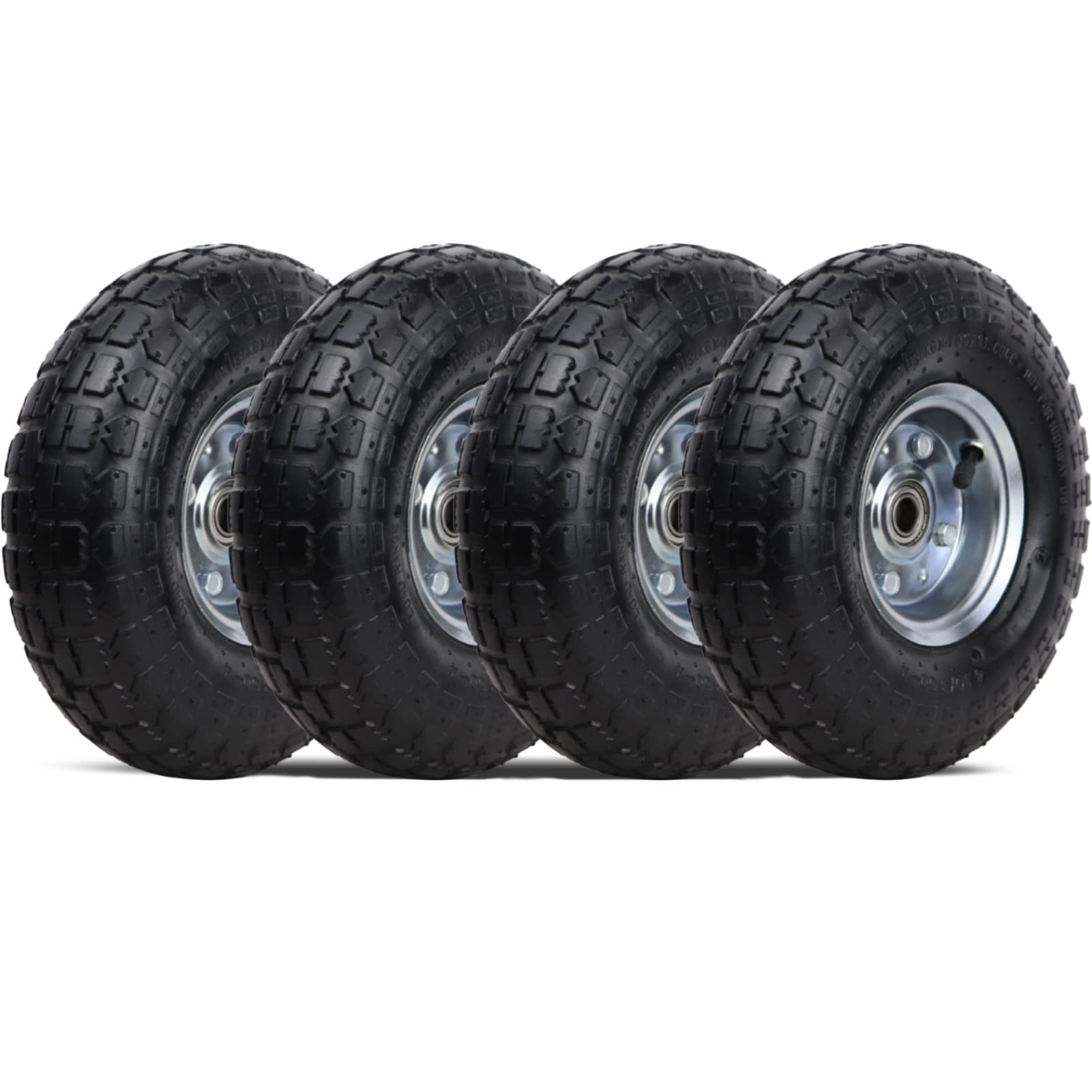 Buy Iococee 4 Pack 10" Pneumatic(Air Filled) HeavyDuty Wheels/Tires,4.