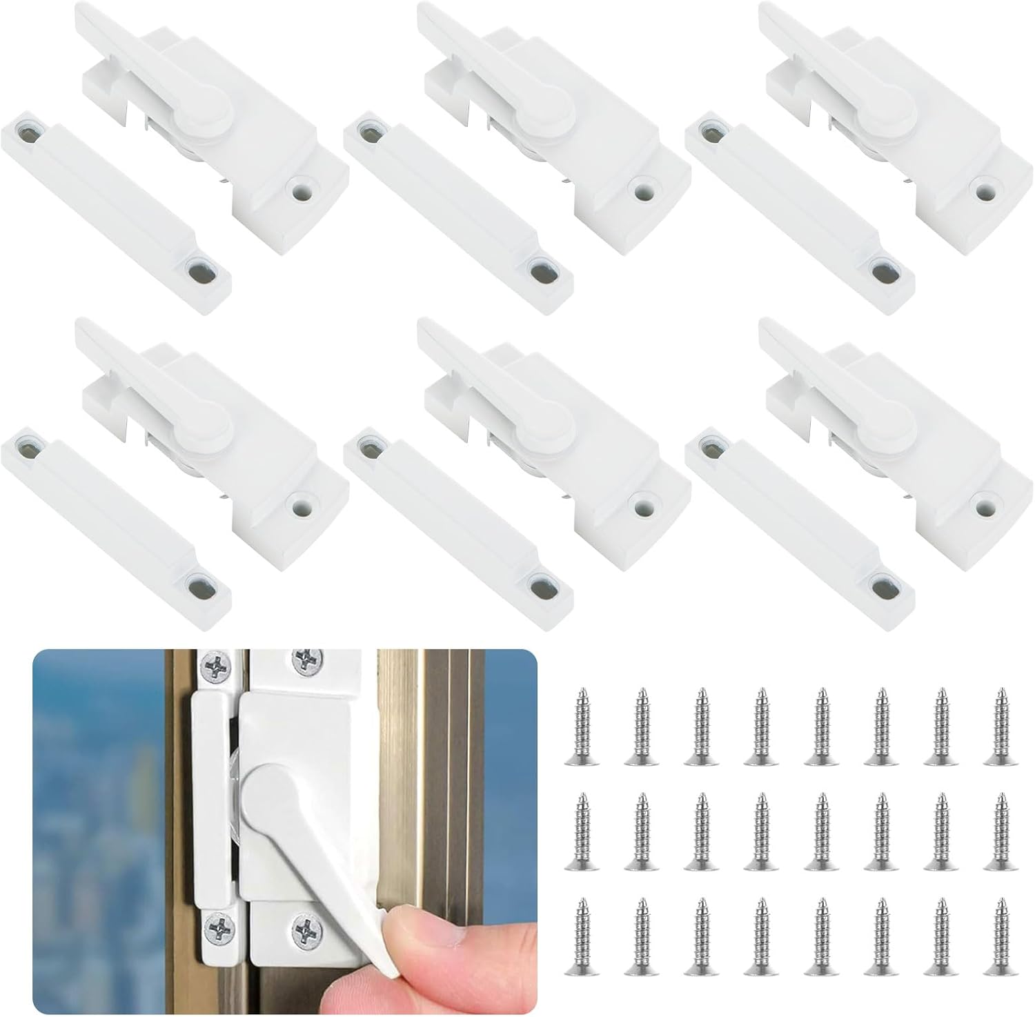 ABuff 6 Pack Window Sash Locks, Cam Action Window Locks for Double Hung ...