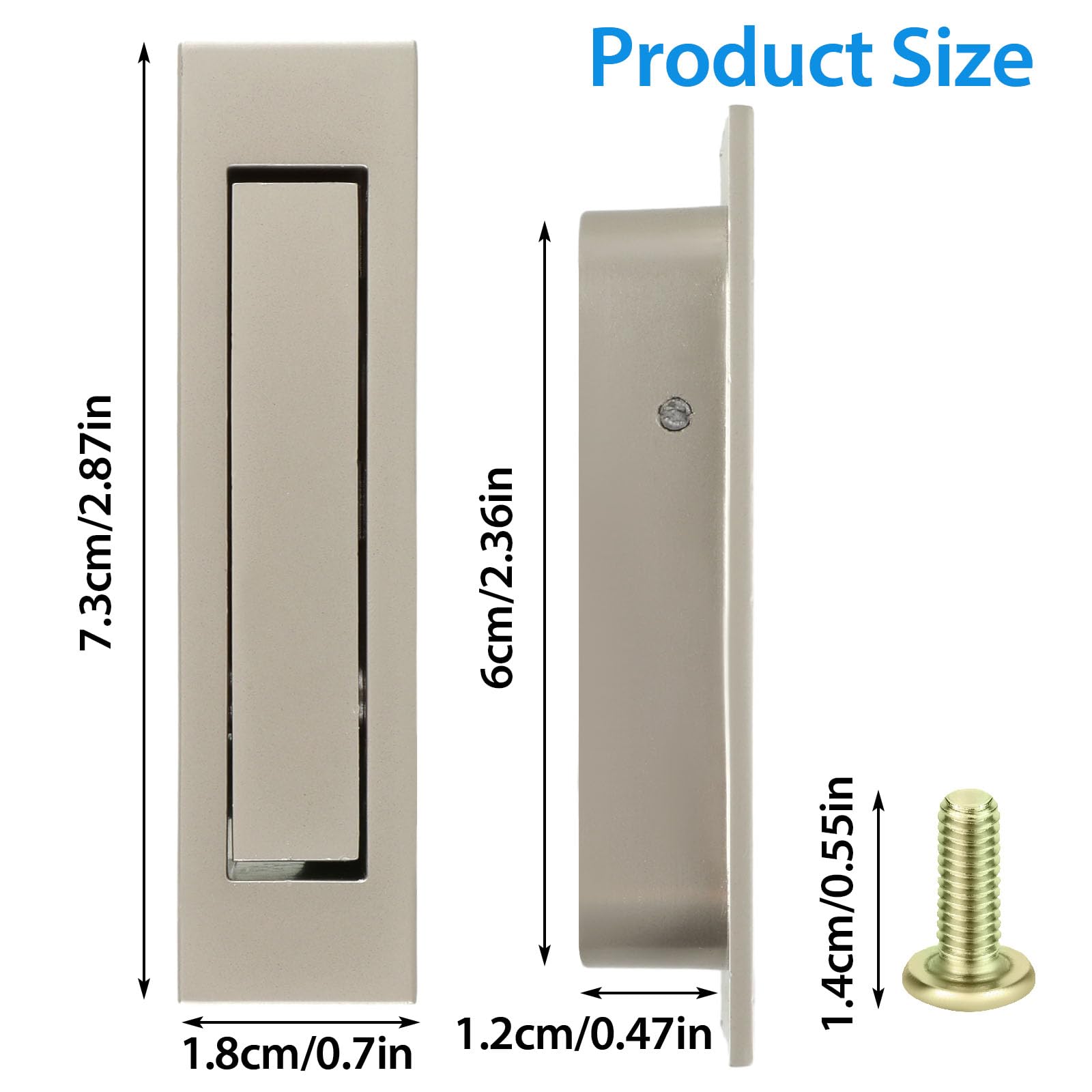 Tirador De Puerta Empotrado De Aleación De Zinc - 2 Unidades, Diseño Oculto Para Puertas Correderas, De Bolsillo O Tatami, Fácil Instalación