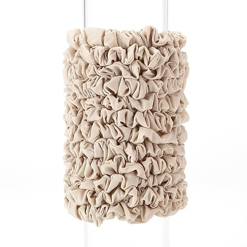 Paquete de 12 coleteros de satén para el cabello, elásticos grandes, para mujeres y niñas, cabello grueso, más suave que la seda (beige)