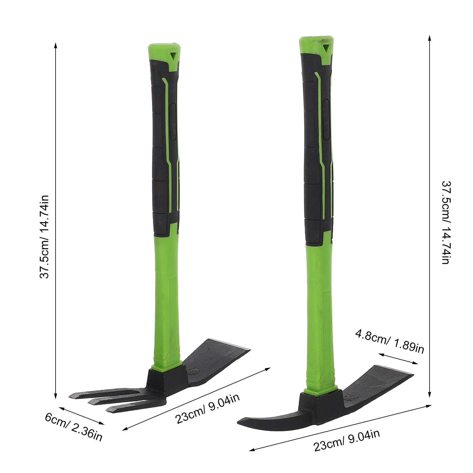 minkissy 1 juego de azada y rastrillo para jardinería, cultivo y | Kit de rastrillo y azada manual de acero al manganeso de alta resistencia, herramientas portátiles para cavar y desherbar en